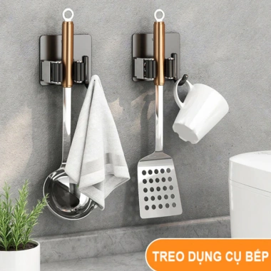 Móc Treo Chổi Dán Tường Siêu Chắc 6-8kg - Giữ Cây Lau An Toàn, Giá 8.000₫