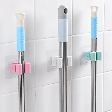 Móc Treo Chổi Dán Tường Siêu Chắc 6-8kg - Giữ Cây Lau An Toàn, Giá 8.000₫