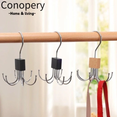 Móc treo CONOPERY gỗ đa năng xoay 6 móng không dấu vết - Giảm giá 33.220 VND