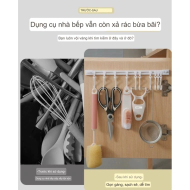 Móc Treo Đa Năng 10 Thanh Dán Tường – Giải Pháp Tiện Lợi Cho Nhà Bếp, Cánh Cửa, Đồ Dùng Đa Năng Chỉ 31.900₫ 4