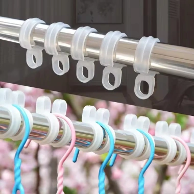 Móc treo đa năng 10/30/50 cái – Khóa chống trơn trượt, chống gió sấy, kẹp nhựa cố định quần áo gia đình