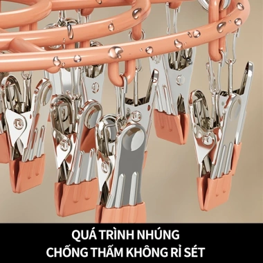 Móc treo đa năng 24 kẹp inox HLH - Đổ lót tất vớ, quần áo bền, giá 149k 2