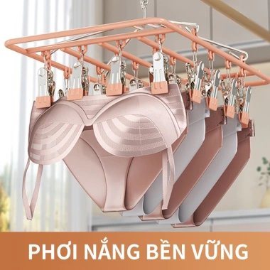 Móc treo đa năng 24 kẹp inox HLH - Đổ lót tất vớ, quần áo bền, giá 149k 8