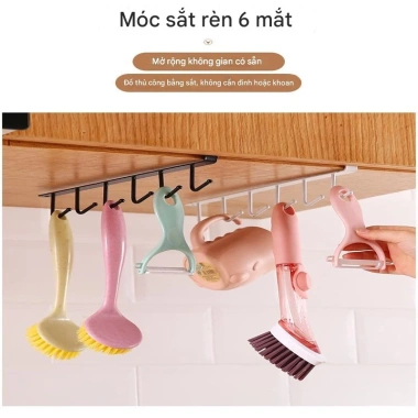 Móc Treo Đa Năng Gắn Cài Kẹp Dưới Tủ Bếp - Kệ Bàn Để Cốc Ly Giá 35k Giảm Giá
