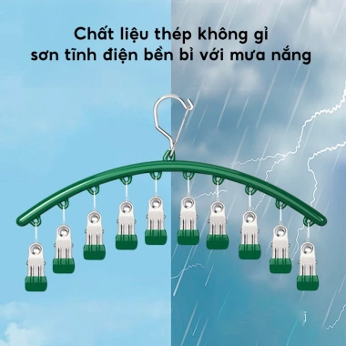 Móc treo đa năng ohBabyo 10 kẹp cho bé, trẻ em & người lớn, chống gió - giá 36.000 VND