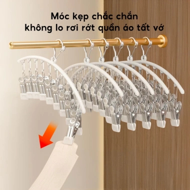 Móc treo đa năng ohBabyo 10 kẹp cho bé, trẻ em & người lớn, chống gió - giá 36.000 VND