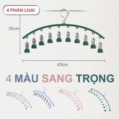 Móc treo đa năng ohBabyo 10 kẹp cho bé, trẻ em & người lớn, chống gió - giá 36.000 VND