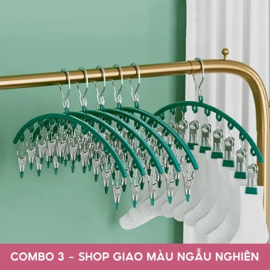 Móc treo đa năng ohBabyo 10 kẹp cho bé, trẻ em & người lớn, chống gió - giá 36.000 VND