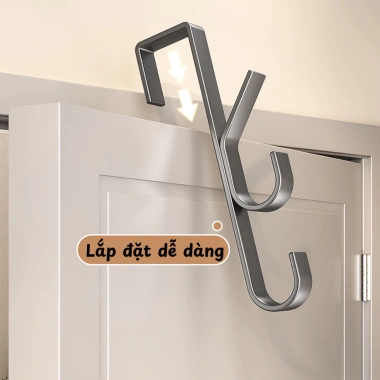 Móc treo đa năng sau cửa thép cacbon không khoan đục, treo túi xách, áo mũ - Giá 30.000₫ 4