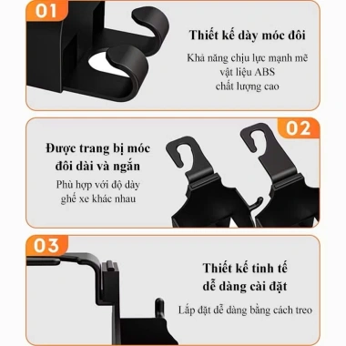 Móc Treo Đa Năng Sau Ghế Ô Tô – Giá Đỡ Cốc & Điện Thoại Nhỏ Gọn, Chỉ 27.300₫ 8