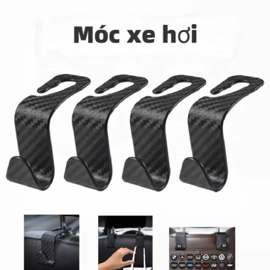 Móc Treo Đa Năng Sợi Carbon Gắn Lưng Ghế Xe Hơi Tiện Dụng Giá 19.404 VND Giảm Từ 24.449 VND