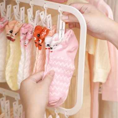 Móc Treo Đa Năng Trẻ Em Gấp Gọn - Lưu Trữ Tủ Quần Áo, Bột Khăn, Sấy Giá Đa Trượt, Chỉ 62.447₫