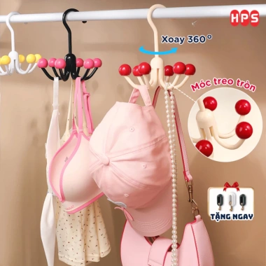 Móc Treo Đa Năng Xoay 360 độ Tiết Kiệm Không Gian Treo Quần Áo 6 Cạnh Tú Xách Đồ Lót Giá 12.500