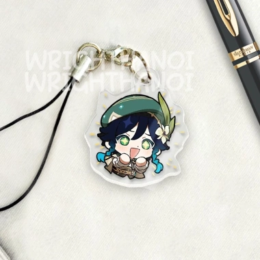 Móc treo điện thoại, dây đeo acrylic Raiden Genshin Impact chibi cute 14.5k 2