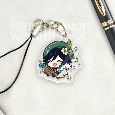 Móc treo điện thoại, dây đeo acrylic Raiden Genshin Impact chibi cute 14.5k 4