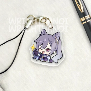 Móc treo điện thoại, dây đeo acrylic Raiden Genshin Impact chibi cute 14.5k 9