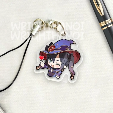 Móc treo điện thoại, dây đeo acrylic Raiden Genshin Impact chibi cute 14.5k 10