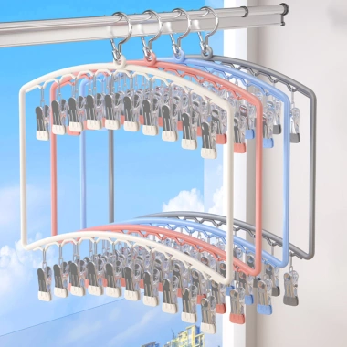 Móc Treo Đồ 2 Tầng Xoay 360 Inox Chống Gỉ - Phơi Đồ Lót, Tất Vớ Không Trượt 45.000₫