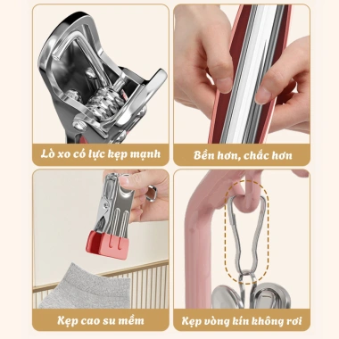 Móc Treo Đồ 2 Tầng Xoay 360 Inox Chống Gỉ - Phơi Đồ Lót, Tất Vớ Không Trượt 45.000₫