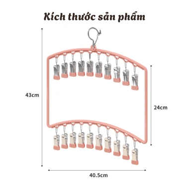Móc Treo Đồ 2 Tầng Xoay 360 Inox Chống Gỉ - Phơi Đồ Lót, Tất Vớ Không Trượt 45.000₫