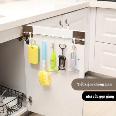 Móc treo đồ 6 móc dán tường inox chắc chắn Dotina MTD05 - Giá 39.000 VND