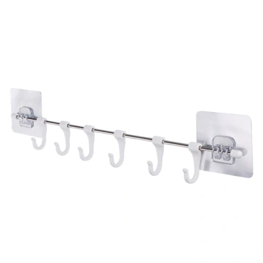 Móc treo đồ 6 móc dán tường inox chắc chắn Dotina MTD05 - Giá 39.000 VND