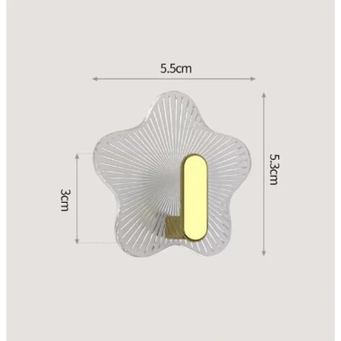 Móc treo đồ acrylic trong suốt hình ngôi sao đa năng không để lại dấu vết - 50.000₫