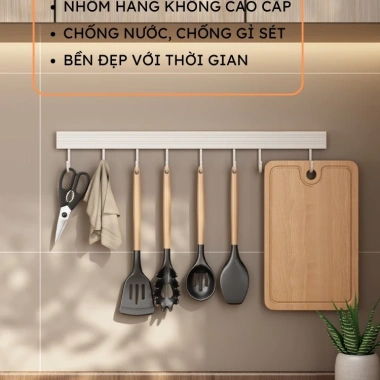 Móc treo đồ bếp PENZI - Dán tường keo không khoan, nhôm chống gỉ, chịu lực mạnh, 189k 5 Móc treo đồ bếp PENZI - Dán tường keo không khoan, nhôm chống gỉ, chịu lực mạnh, 189k 5