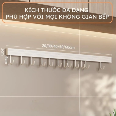 Móc treo đồ bếp PENZI - Dán tường keo không khoan, nhôm chống gỉ, chịu lực mạnh, 189k 7 Móc treo đồ bếp PENZI - Dán tường keo không khoan, nhôm chống gỉ, chịu lực mạnh, 189k 7