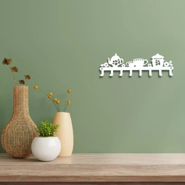 Móc treo đồ đa năng dán tường hình khay trà sơn tĩnh điện A05 - Giá chỉ 74.045₫