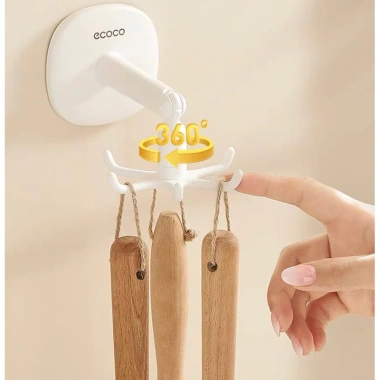 Móc treo đồ dán tường ECOCO 360 độ xoay đa năng, chịu lực tốt, giảm giá 59.000 VND