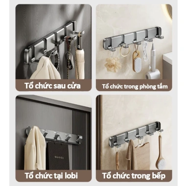 Móc treo đồ dán tường không khoan – Vô hình, gập lại, nhà bếp, nhà tắm, quần áo – 120.750 VND 7