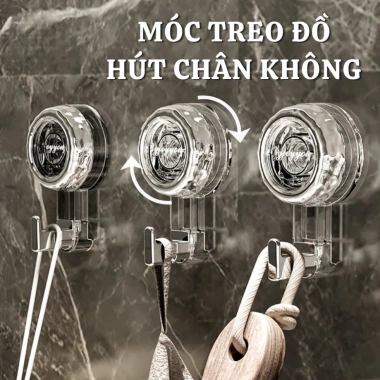 Móc treo đồ hút chân không chịu lực - FREESHIP, tái sử dụng, không khoan vít, 9.900 6