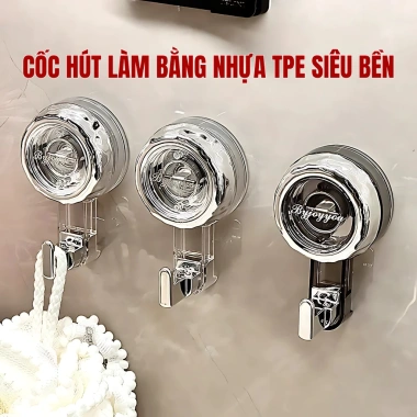 Móc Treo Đồ Hút Chân Không Đa Năng HIKARI – Hút Chắc, Không Khoan Đục, Tái Dùng