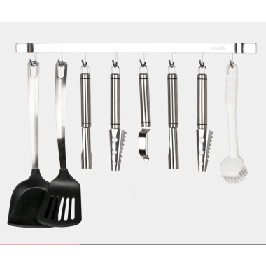Móc treo đồ inox đa năng cho nhà bếp, nhà tắm, tặng keo dán, chỉ 45.000₫ (giá gốc 58.500₫)