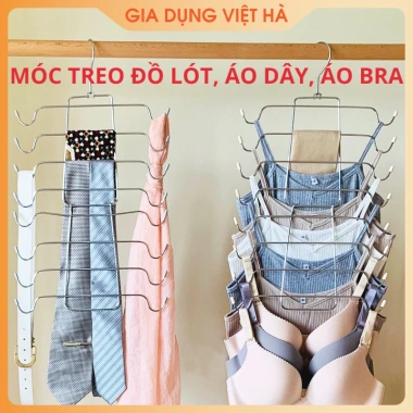 Móc Treo Đồ Lót 8 Tầng Inox Không Rỉ - Đa Năng Gấp Gọn, Treo Áo Bra & 2 Dây, Giá 20k