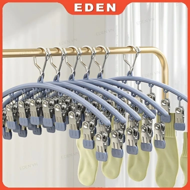 Móc treo đồ lót đa năng 10 kẹp chống trượt - Phơi quần áo, tất vớ, trẻ em giá 26.500₫