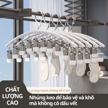 Móc Treo Đồ Lót & Phơi Đa Năng Khóa Chống Gió, Chống Trượt - Treo Tất, Quần Áo Trẻ Nhỏ, 47.000 3