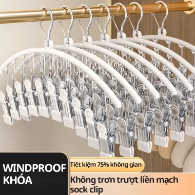 Móc Treo Đồ Lót & Phơi Đa Năng Khóa Chống Gió, Chống Trượt - Treo Tất, Quần Áo Trẻ Nhỏ, 47.000 5