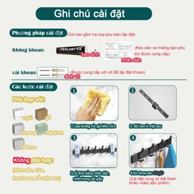 Móc treo đồ MEIDOO gắn tường đa năng - Tiện lợi cho bếp, tắm, vệ sinh, chỉ 79.000 VND 8