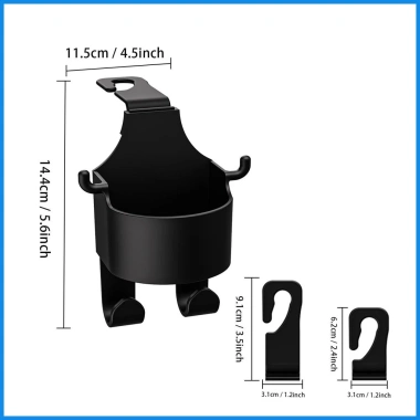 Móc treo đồ nhựa ABS - Giá đỡ cốc nước chắc chắn, an toàn, đa chức năng cho mọi xe hơi - 33.000 VND