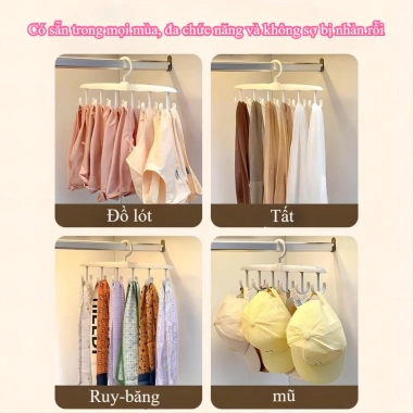 Móc treo đồ nhựa đa năng 12 thanh - tiện cho đồ lót, khăn tắm, thắt lưng, cà vạt, túi xách, mũ - Giá chỉ 19.800₫ 2