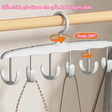 Móc treo đồ nhựa đa năng 12 thanh - tiện cho đồ lót, khăn tắm, thắt lưng, cà vạt, túi xách, mũ - Giá chỉ 19.800₫ 7