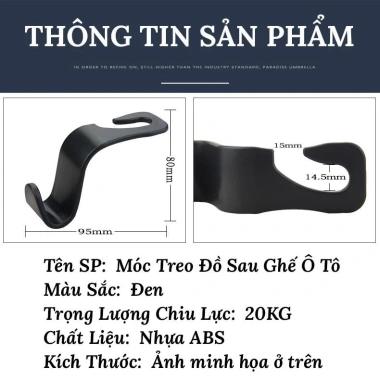 Móc Treo Đồ Ô Tô Đa Năng, Nhỏ Gọn Tiện Lợi - Dùng Cho Ghế Sau, Giá Chỉ 15.000 2