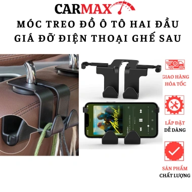 Móc Treo Đồ Ô Tô Hai Đầu Đa Năng CarMax - Giá Đỡ Điện Thoại Gắn Lưng Ghế Xe, Chỉ 39.997₫