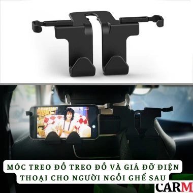 Móc Treo Đồ Ô Tô Hai Đầu Đa Năng CarMax - Giá Đỡ Điện Thoại Gắn Lưng Ghế Xe, Chỉ 39.997₫