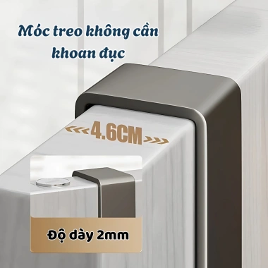 Móc Treo Đồ Sau Cửa Zenlife Thép Không Gỉ Không Khoan Đục Tiết Kiệm Không Gian Đa Năng 115.540₫