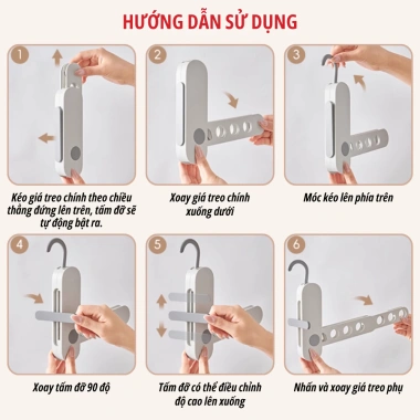 Móc treo du lịch ECOCO đa năng gấp gọn 7 lỗ thông minh phơi đồ linh hoạt – 85.000₫