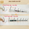 Móc treo inox 304 7-9 móc kép khung 1,5 ly bền đẹp, BH 2 năm, tặng vít 3