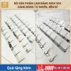 Móc treo inox 304 7-9 móc kép khung 1,5 ly bền đẹp, BH 2 năm, tặng vít 5